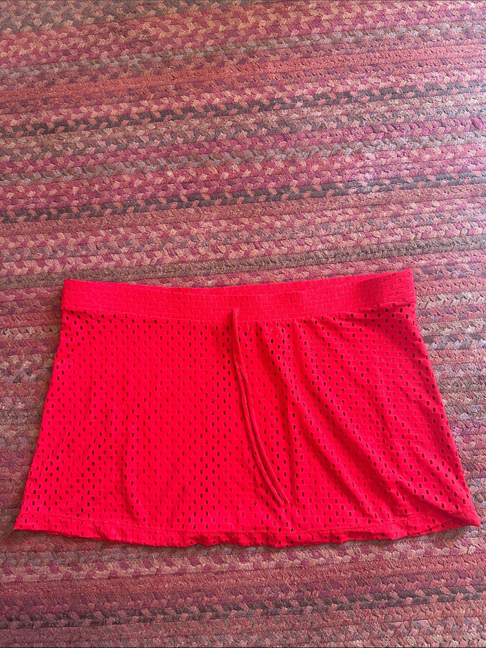 VTG MOSSIMO Red Women's Mesh Mini Skirt SWIM COVER UP